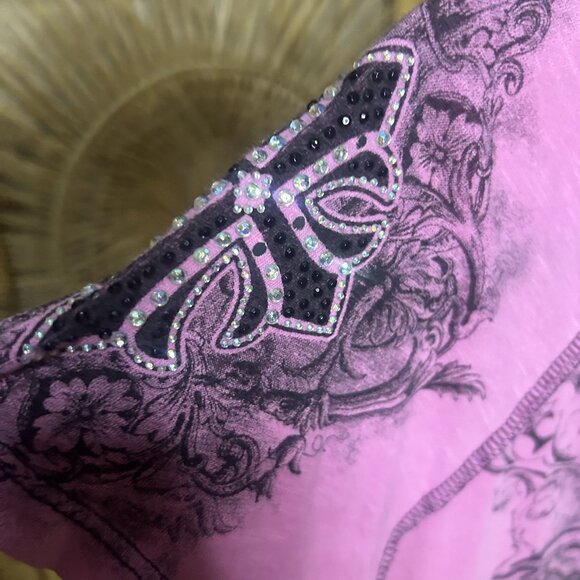 Vocal Y2K Womens Pull-Over Short Sleeve T-Shirt Pink Size Large - Picture 4 of 5